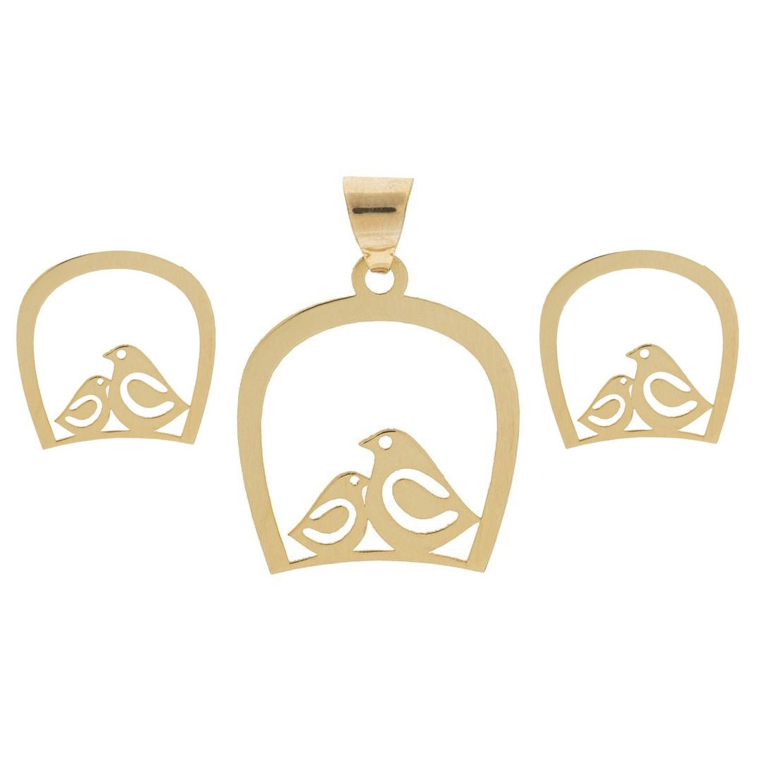 نیم ست طلا 18 عیار زنانه مدل پرنده کد gh6346